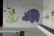 Dtsk motiv - hroch a krokodl - brouzdalit - lev roh / Nstnn figurln malba / 