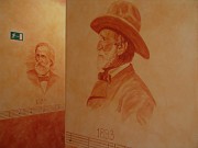 Galerie podobizen G. Verdiho -  Profil / Nstnn figurln kresba / Vymvan patina